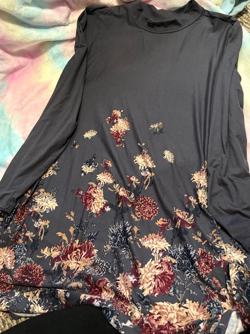 Maurices Mock Neck Lightweight Floral Dress